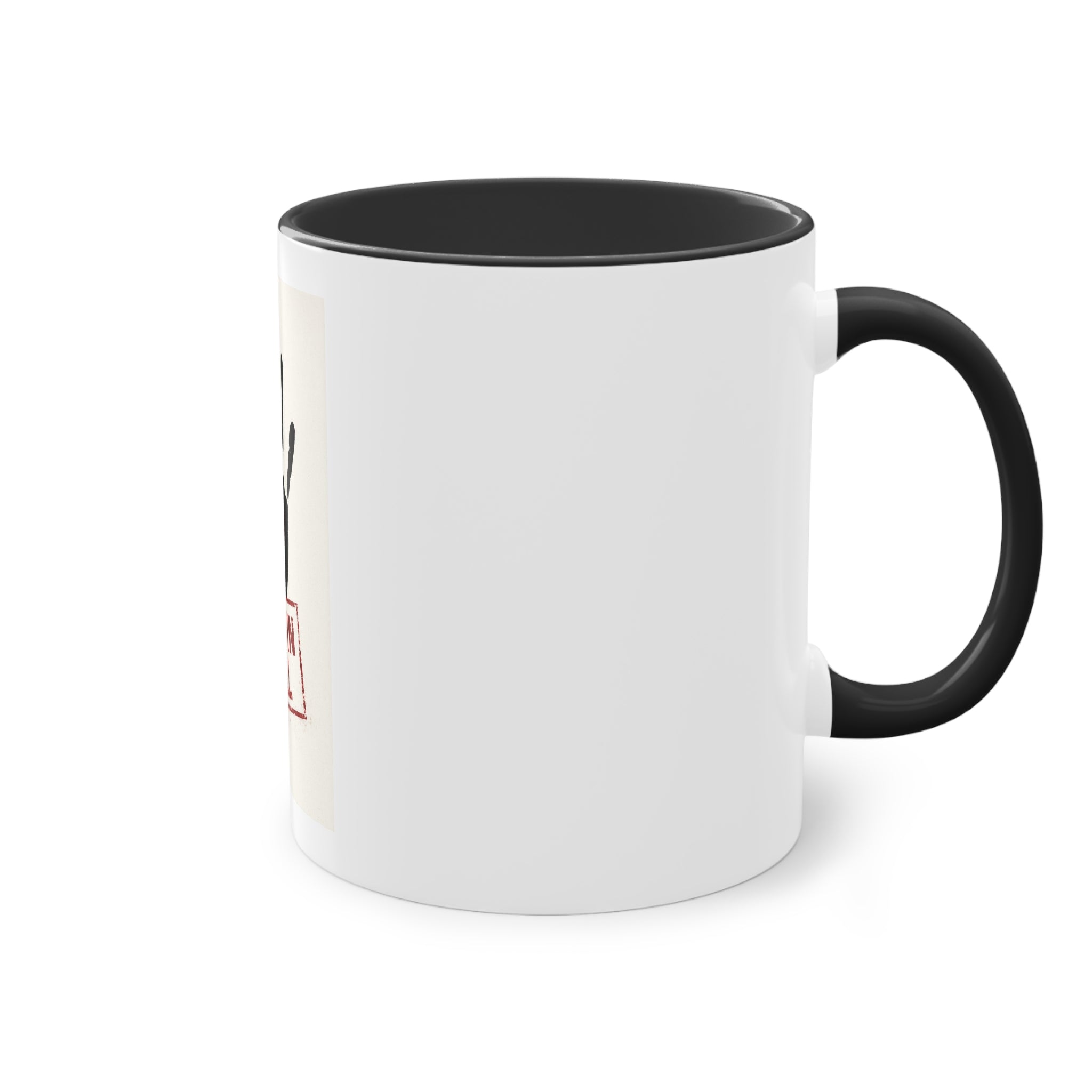 Paid In Full Handprint Coffee Mug — 11oz Two-Tone Red Accent