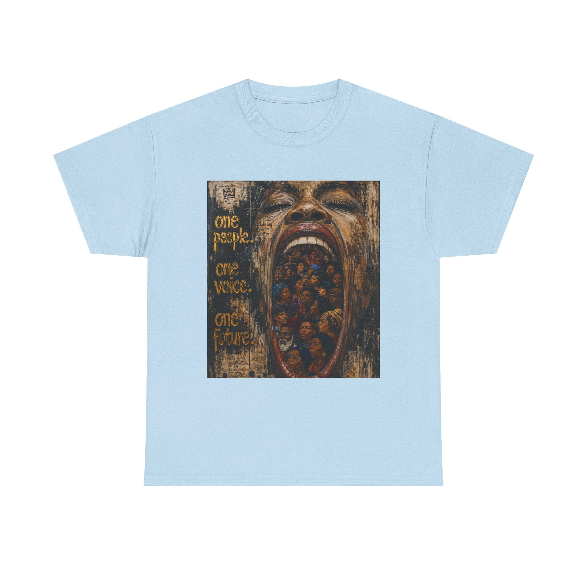 Graphic Tee - 'One People One Voice One Future' Distressed Art T-Shirt