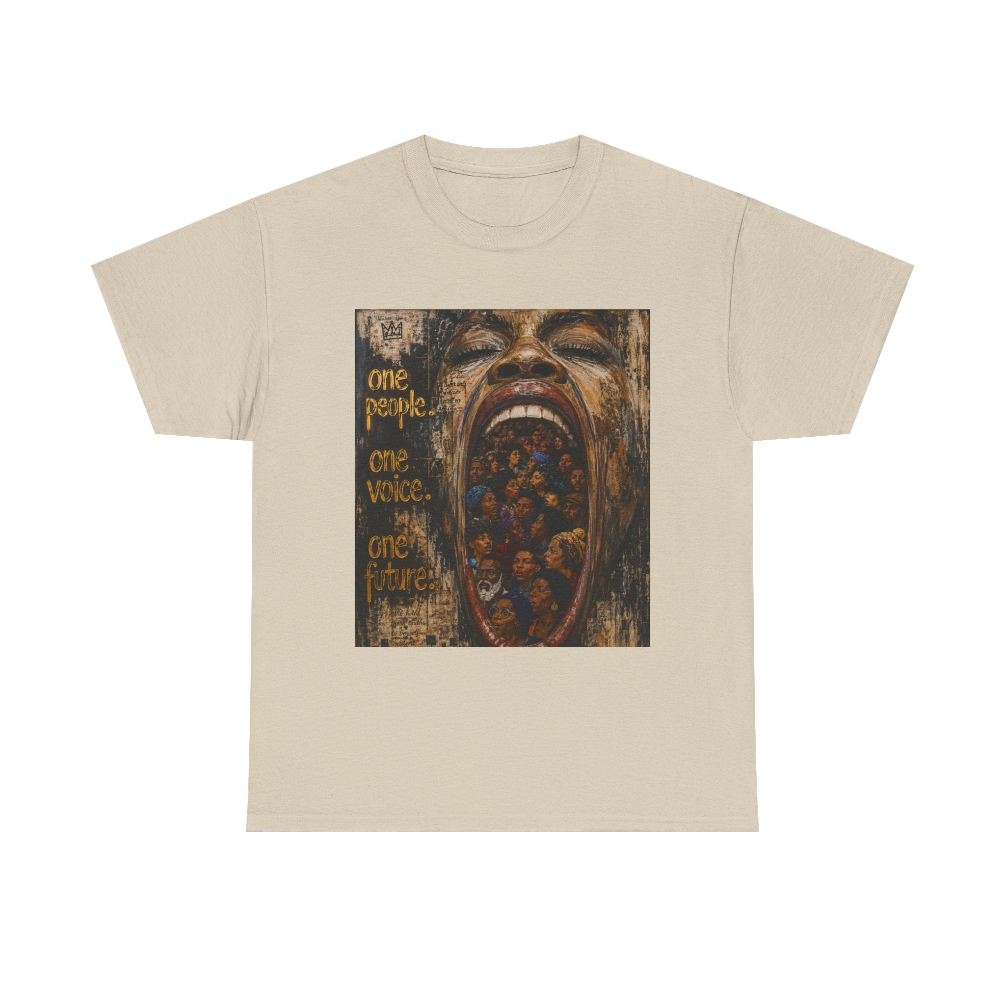 Graphic Tee - 'One People One Voice One Future' Distressed Art T-Shirt