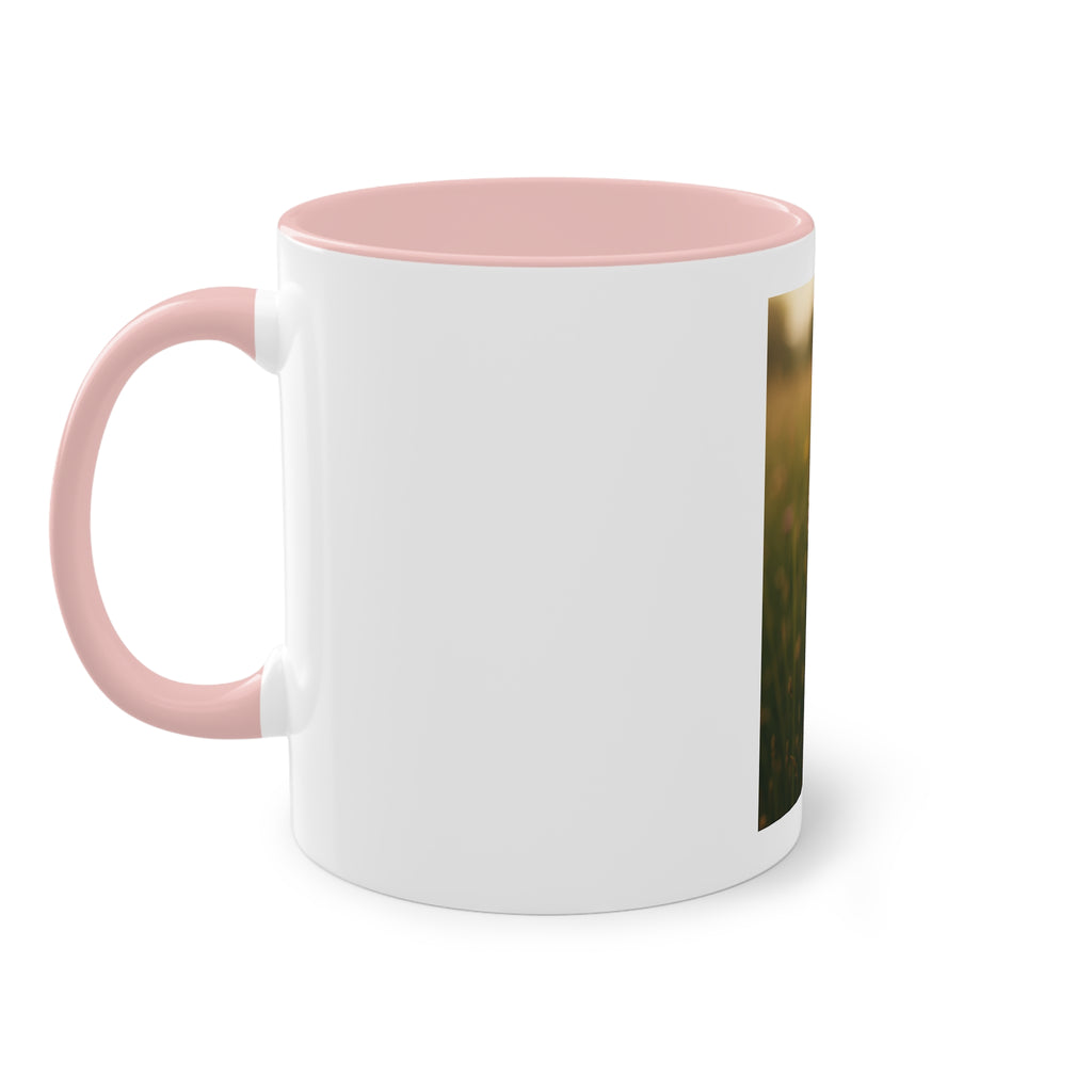 Daisy Field Photo Mug — 11oz Two-Tone Yellow Interior Coffee Cup