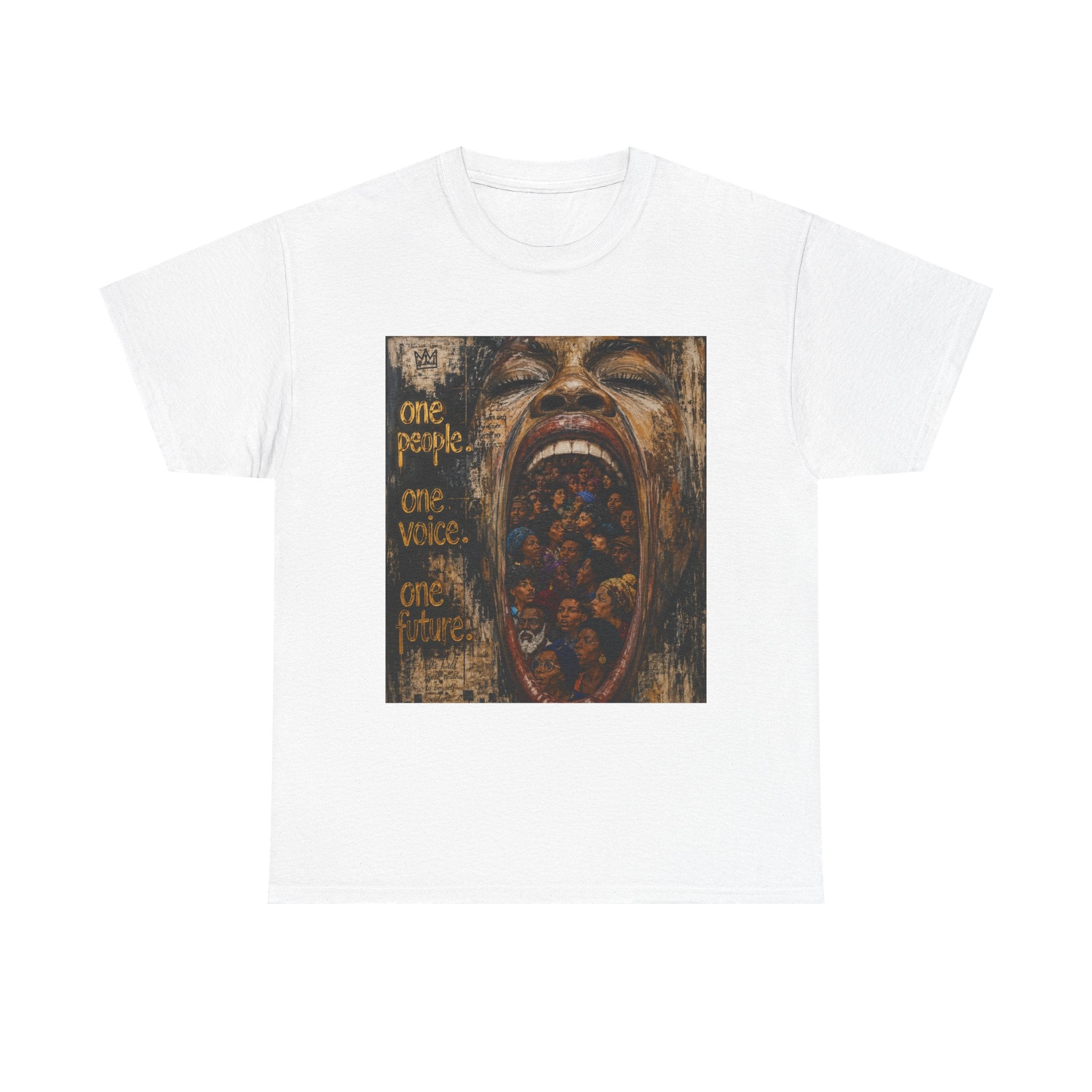 Graphic Tee - 'One People One Voice One Future' Distressed Art T-Shirt