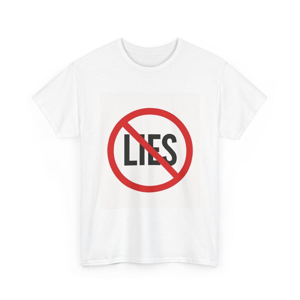 T-Shirt “No Lies” Protest Graphic Tee – Anti-Lies Red Circle Design
