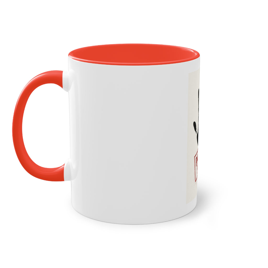 Paid In Full Handprint Coffee Mug — 11oz Two-Tone Red Accent
