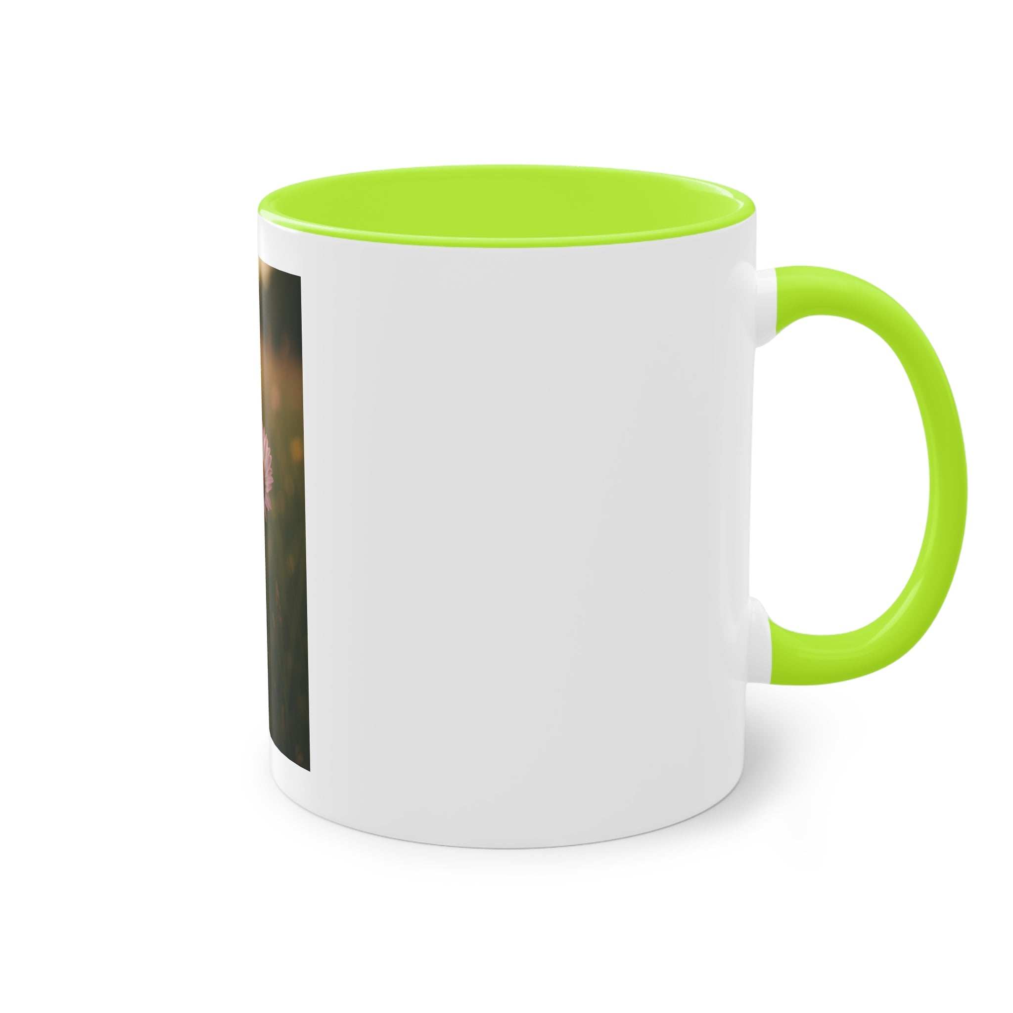 Daisy Field Photo Mug — 11oz Two-Tone Yellow Interior Coffee Cup