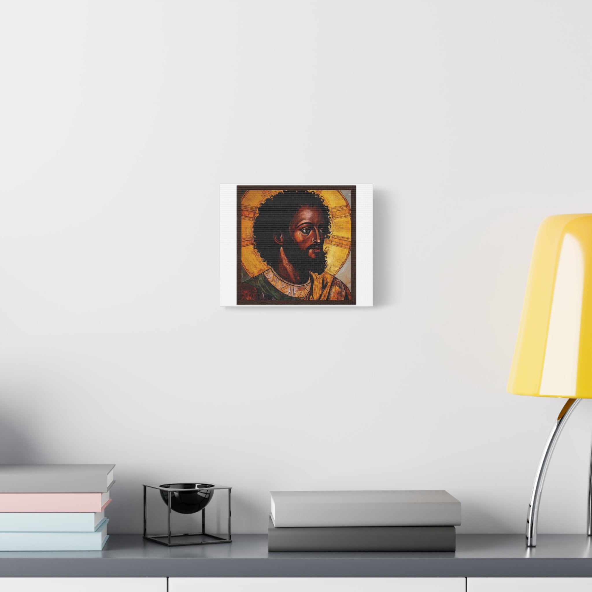 Saint Icon Matte Canvas Wall Art — African Christian Religious Portrait on Stretched Canvas