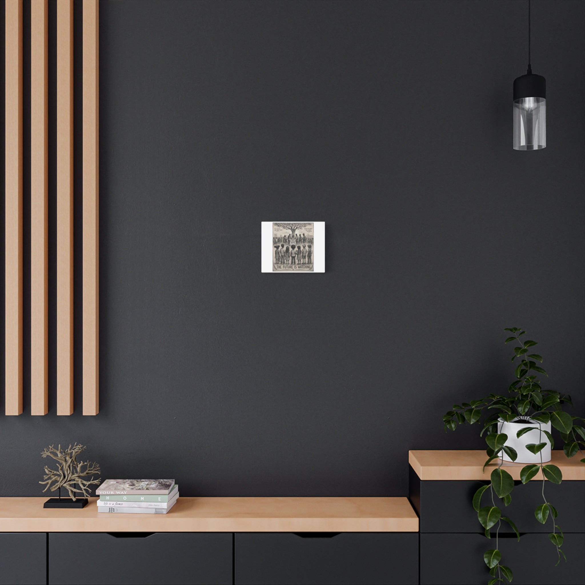 Matte Stretched Canvas — “The Future Is Watching” Voting Art Print