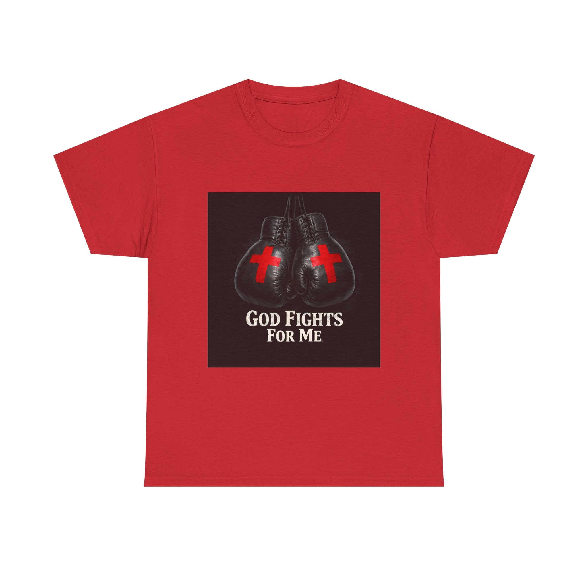 God Fights For Me T‑Shirt — Christian Boxing Gloves Design