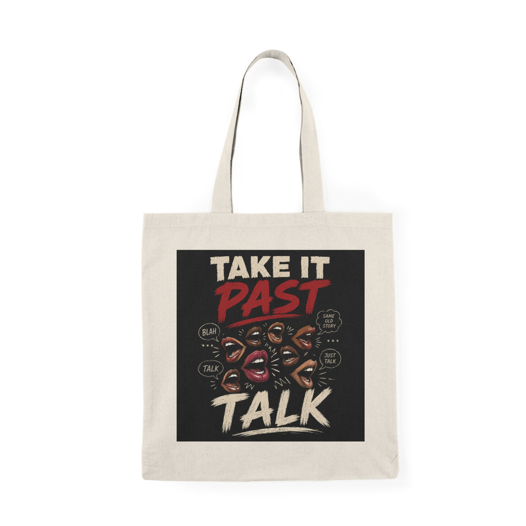 Take It Past Talk Tote Bag – Conversation Starter Natural Canvas Grocery Tote