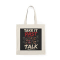 Take It Past Talk Tote Bag – Conversation Starter Natural Canvas Grocery Tote