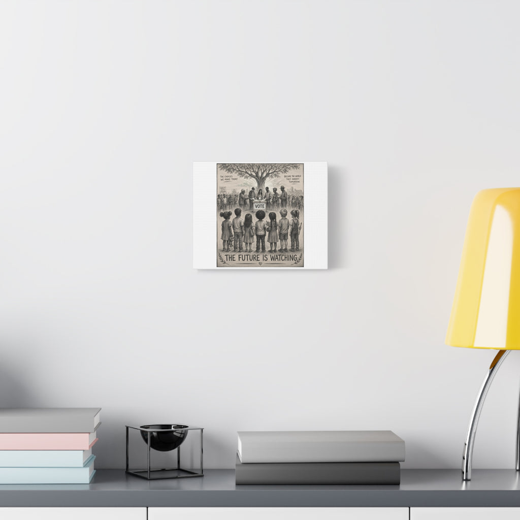 Matte Stretched Canvas — “The Future Is Watching” Voting Art Print