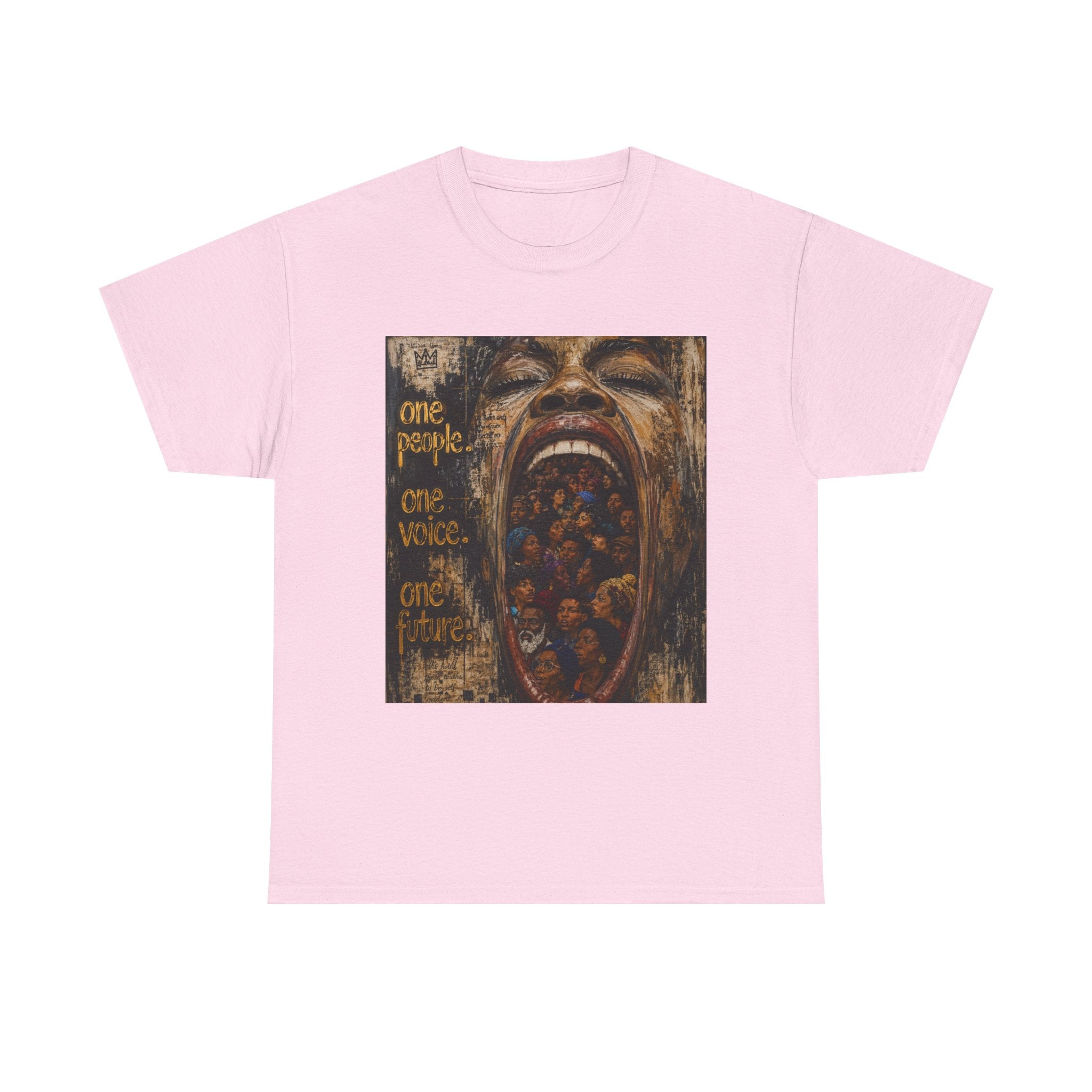 Graphic Tee - 'One People One Voice One Future' Distressed Art T-Shirt