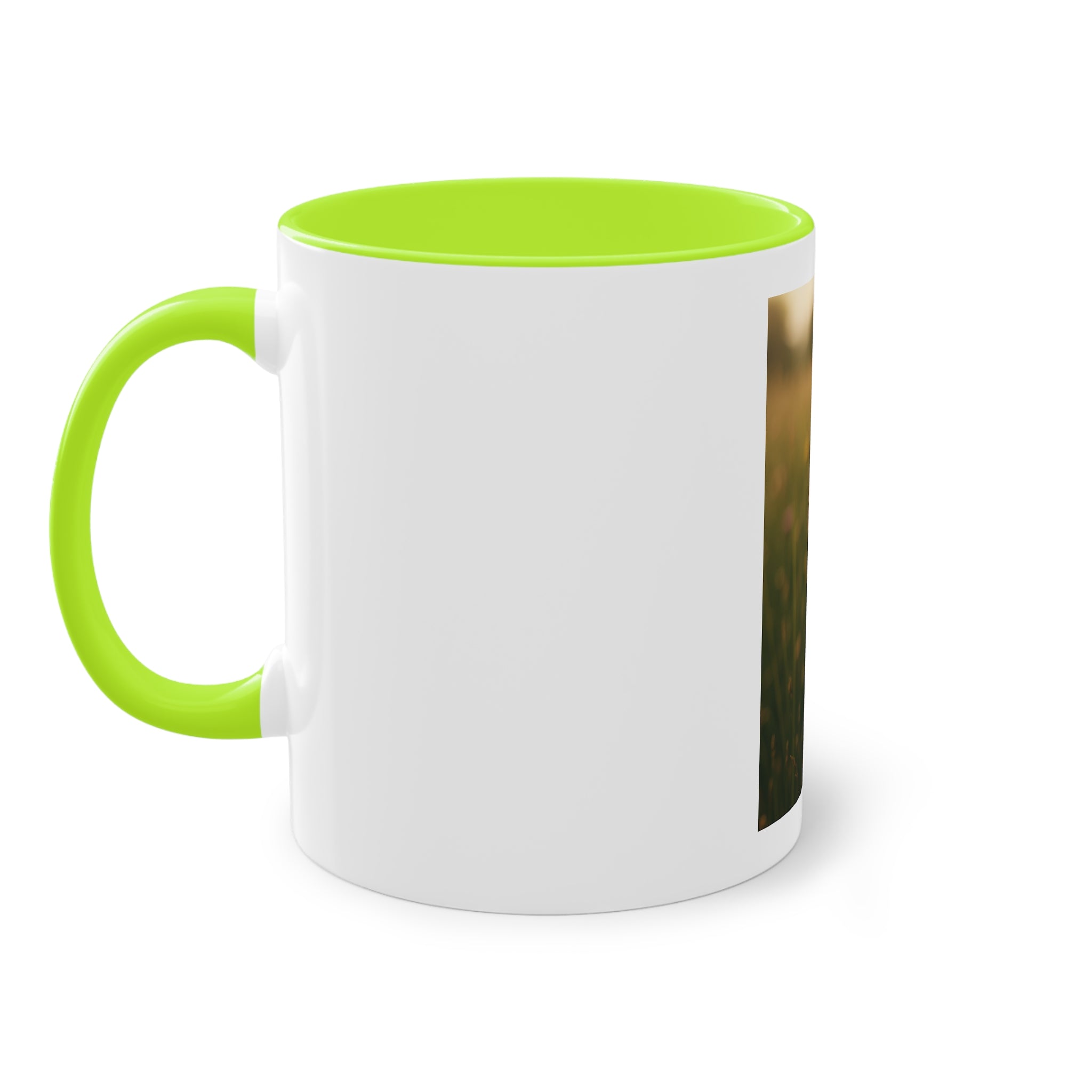 Daisy Field Photo Mug — 11oz Two-Tone Yellow Interior Coffee Cup