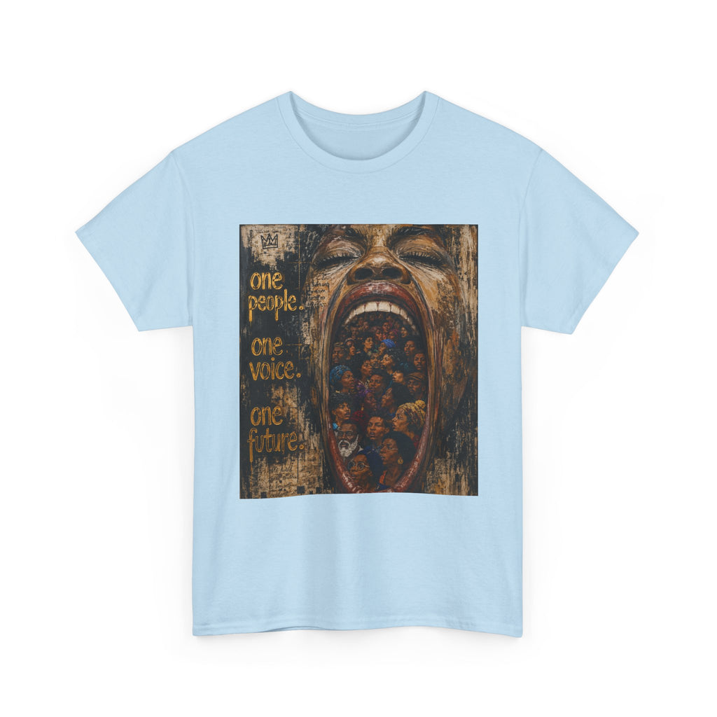 Graphic Tee - 'One People One Voice One Future' Distressed Art T-Shirt