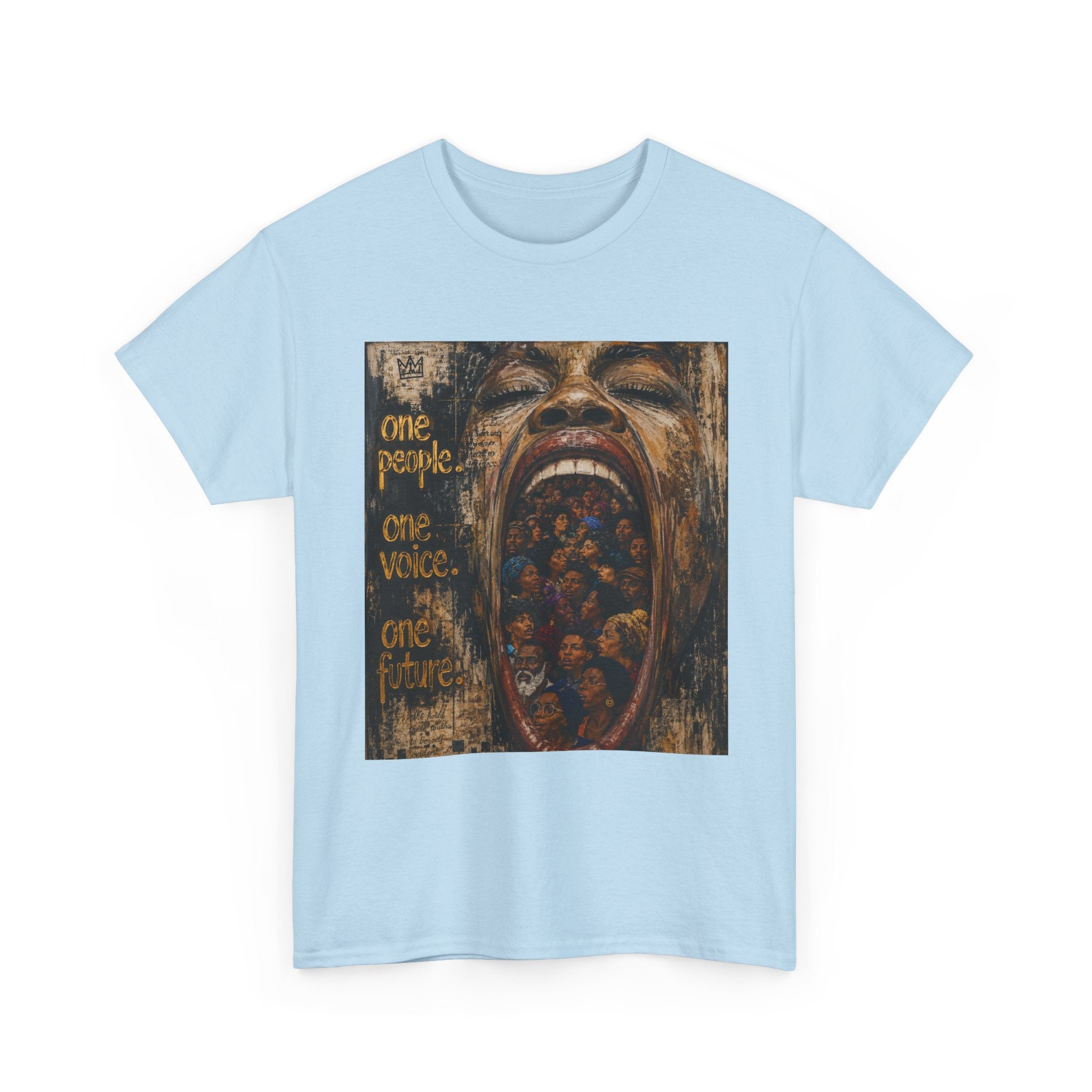 Graphic Tee - 'One People One Voice One Future' Distressed Art T-Shirt