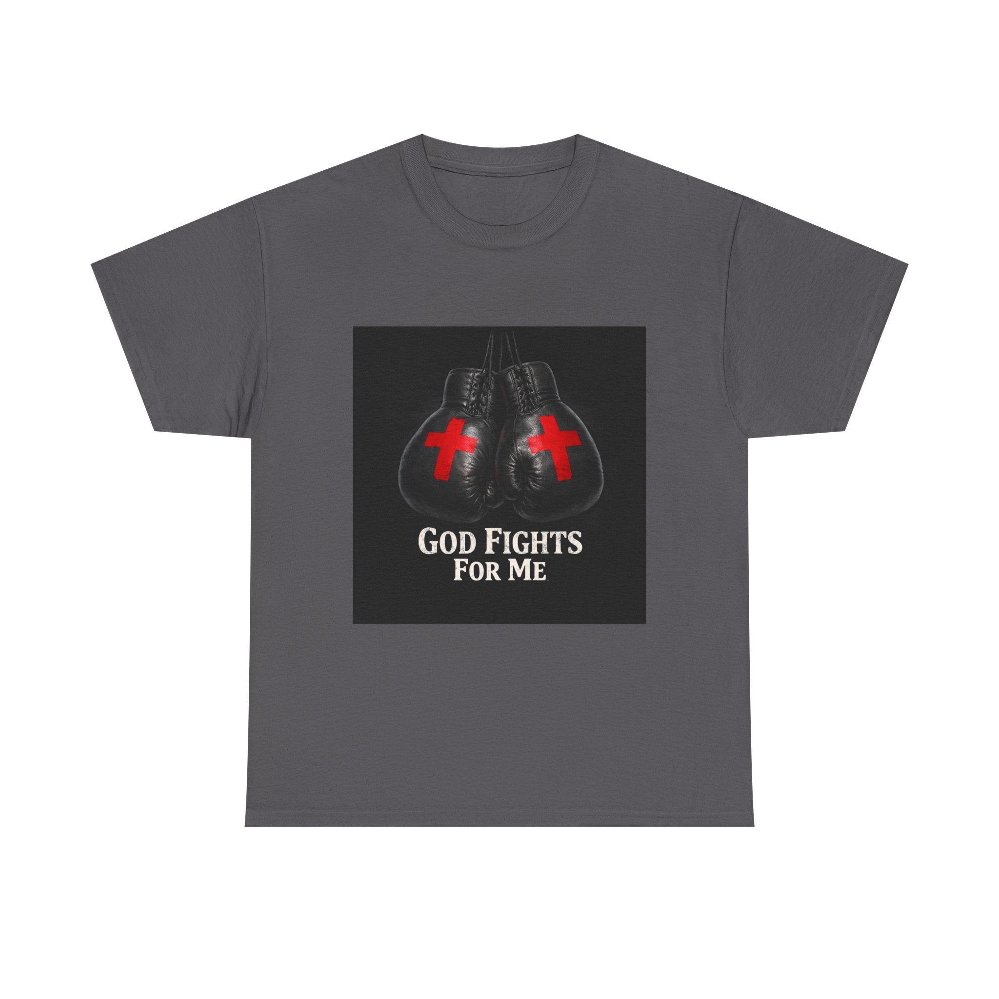 God Fights For Me T‑Shirt — Christian Boxing Gloves Design