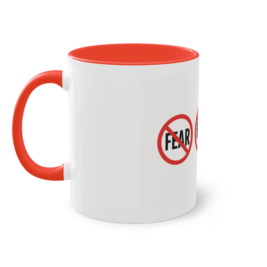 11oz No Fear No Hate No Lies Coffee Mug — Red Accent Inspirational Tea Cup