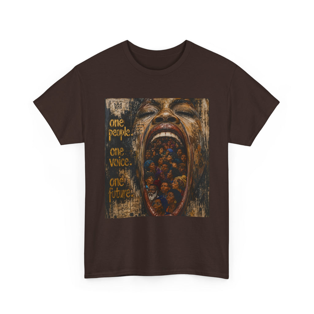 Graphic Tee - 'One People One Voice One Future' Distressed Art T-Shirt