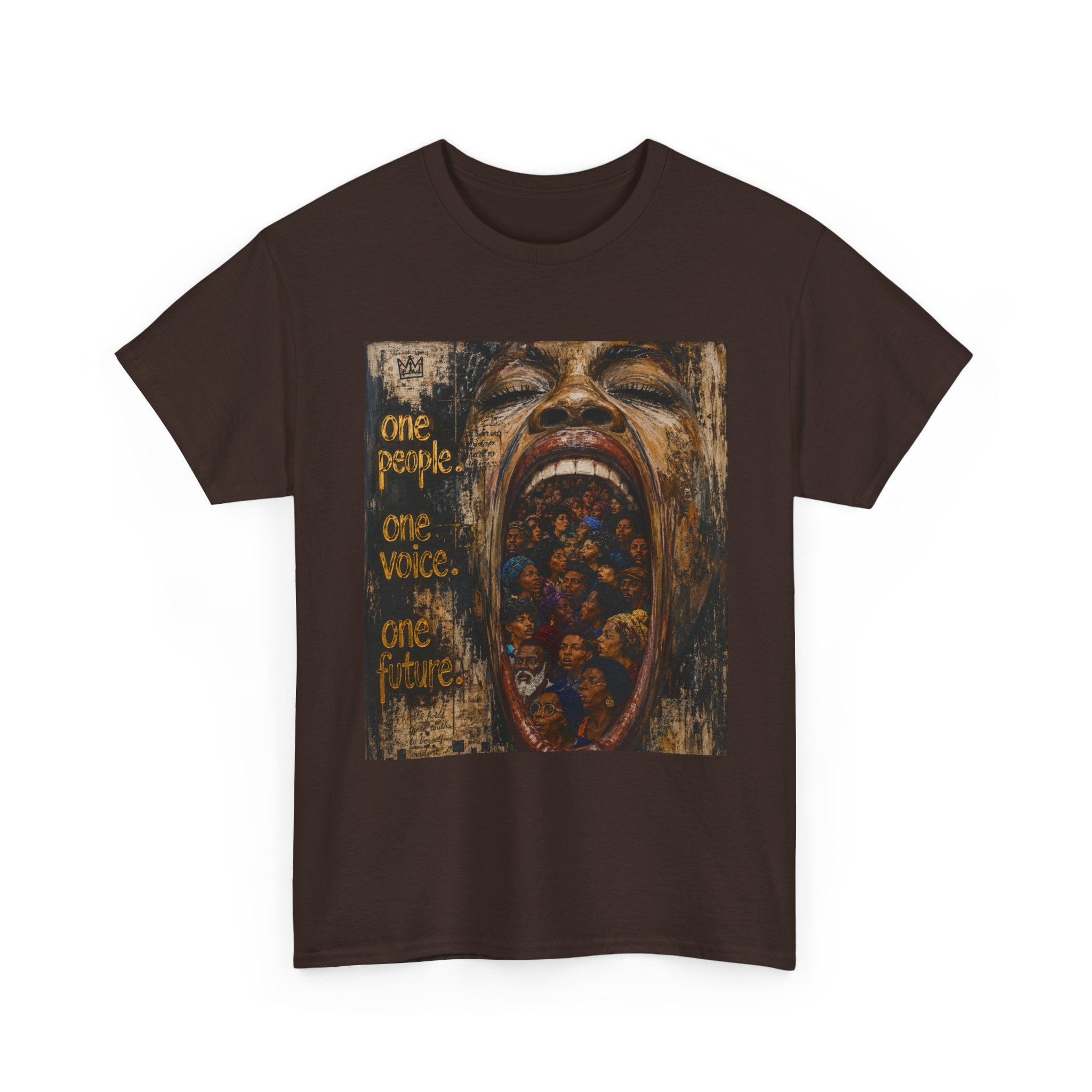 Graphic Tee - 'One People One Voice One Future' Distressed Art T-Shirt