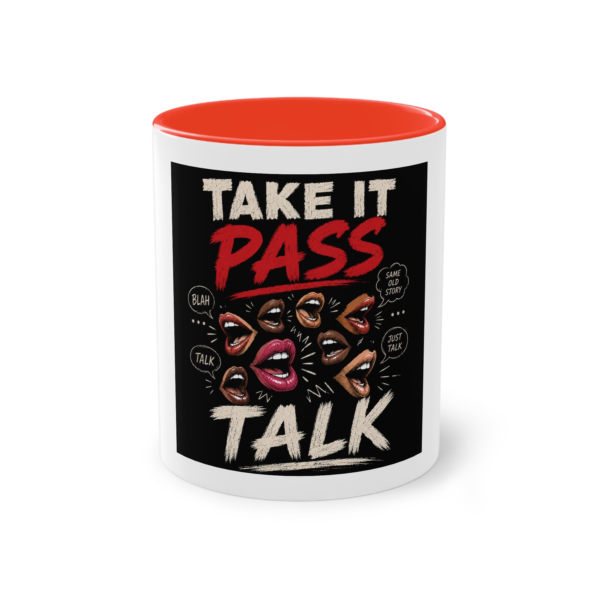 Take It, Pass It, Talk Mug — Funny Conversation Starter Coffee Cup