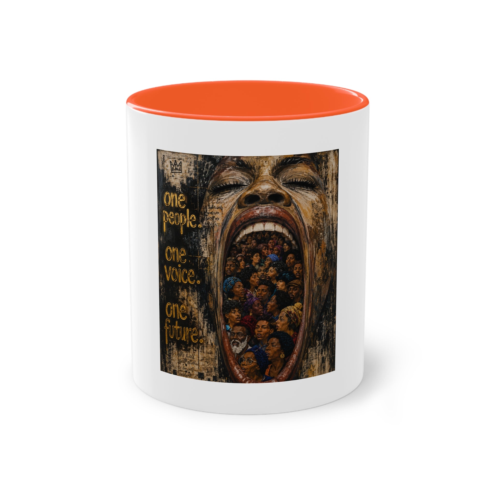 One People One Voice One Future Coffee Mug — Inspirational Unity Art