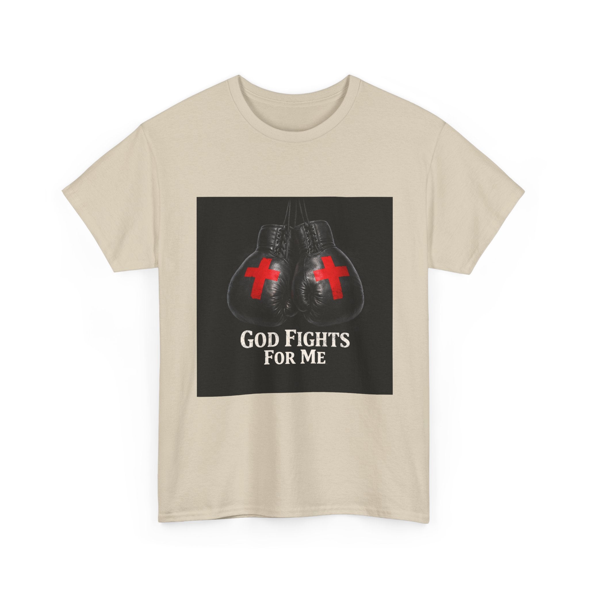 God Fights For Me T‑Shirt — Christian Boxing Gloves Design