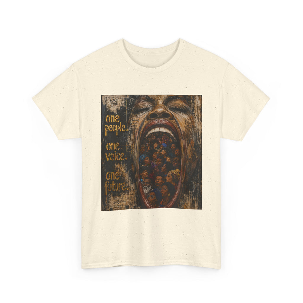 Graphic Tee - 'One People One Voice One Future' Distressed Art T-Shirt