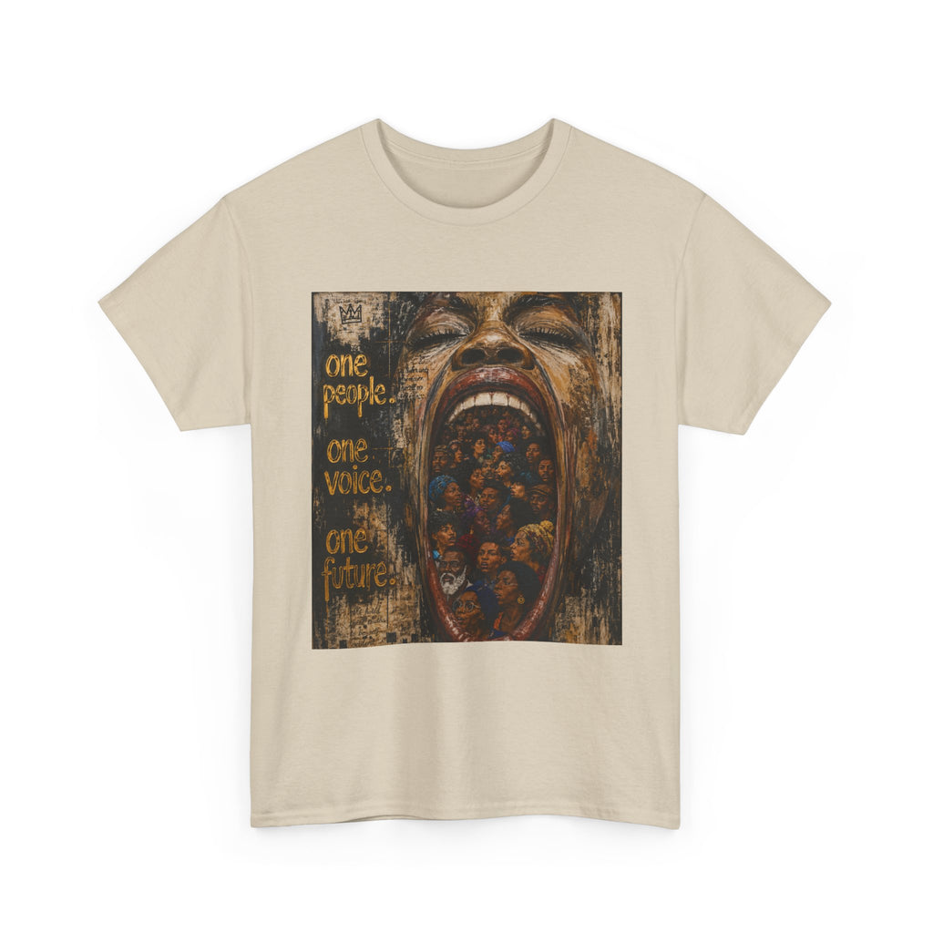Graphic Tee - 'One People One Voice One Future' Distressed Art T-Shirt