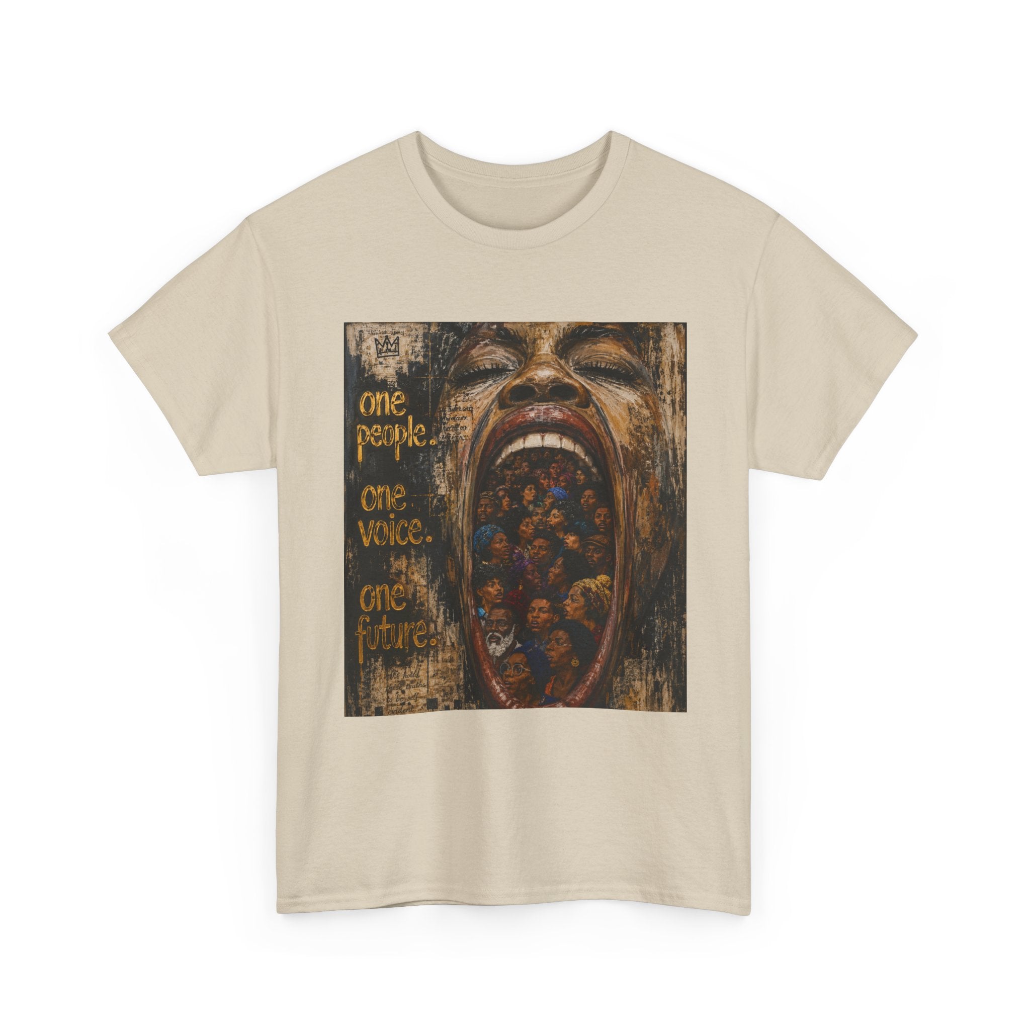 Graphic Tee - 'One People One Voice One Future' Distressed Art T-Shirt
