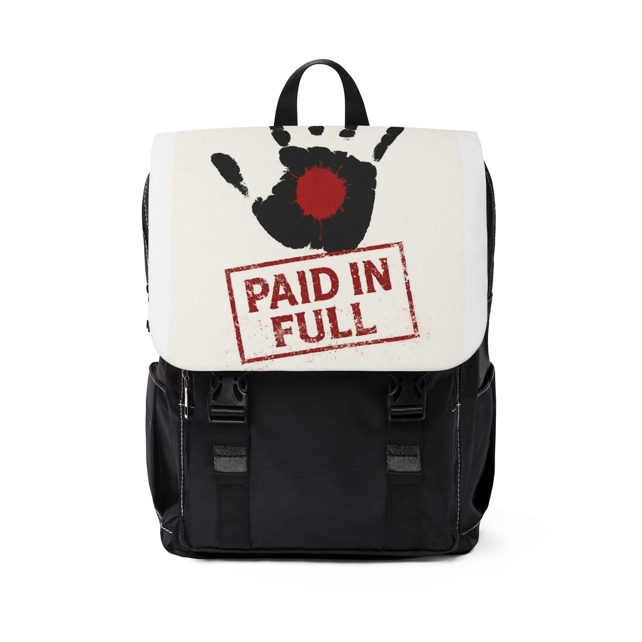 Backpack — 'Paid In Full' Handprint Statement Shoulder Bag