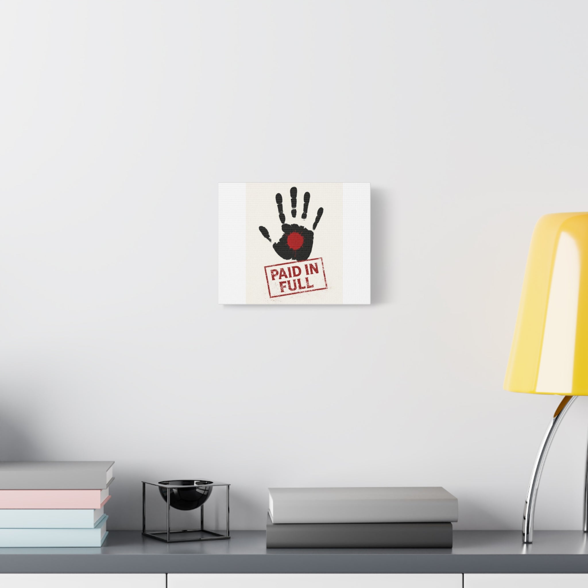 Paid in Full Handprint Matte Canvas Wall Art