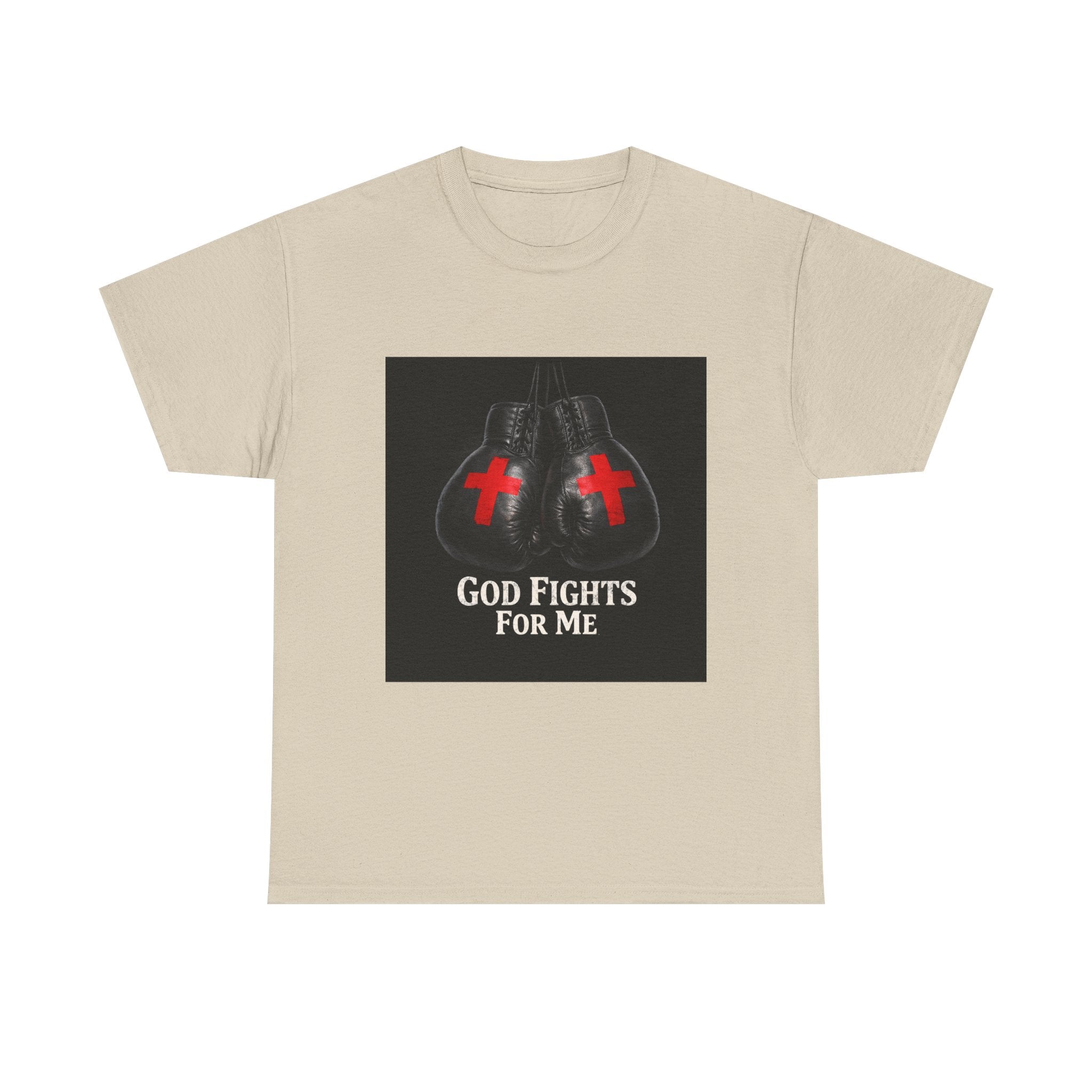 God Fights For Me T‑Shirt — Christian Boxing Gloves Design