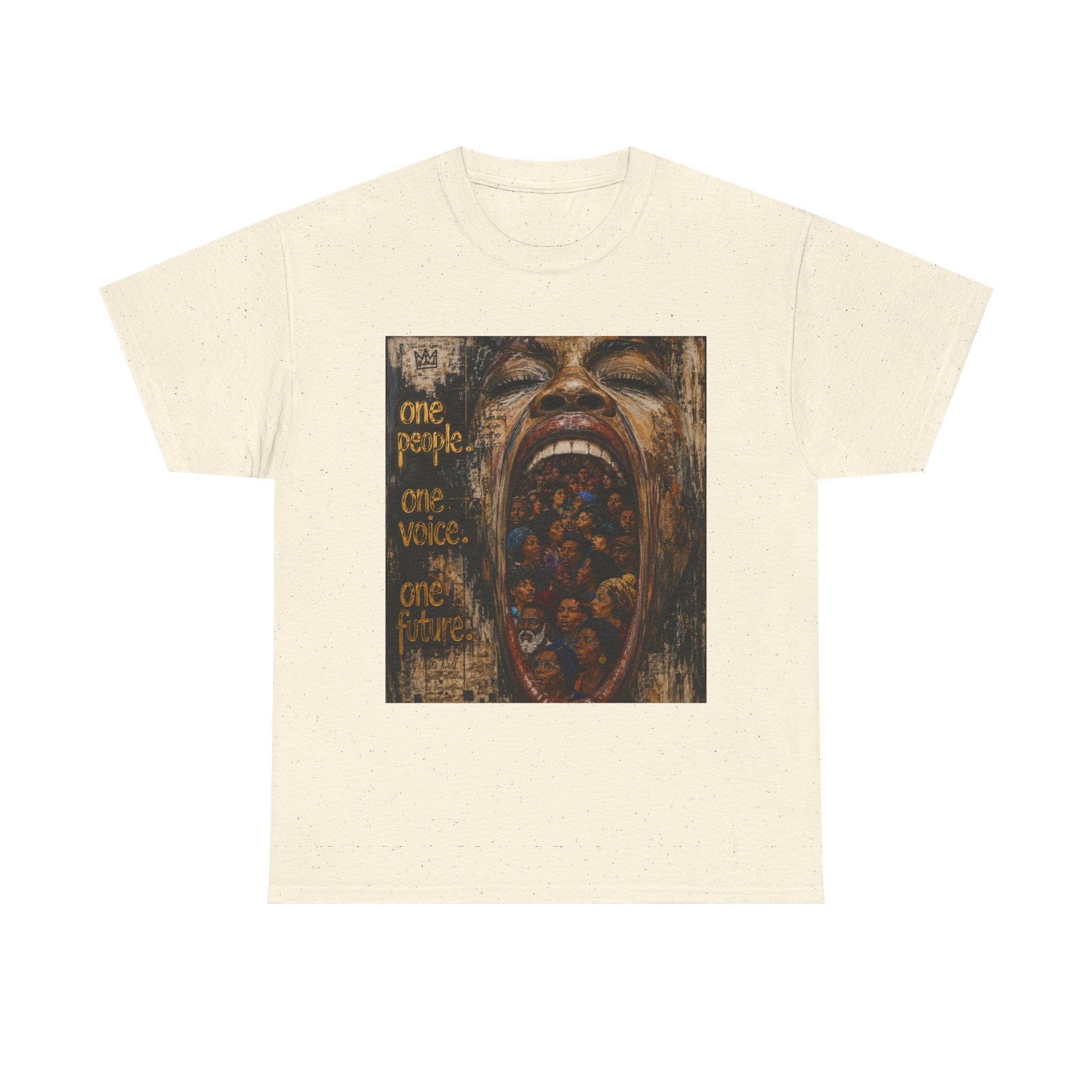 Graphic Tee - 'One People One Voice One Future' Distressed Art T-Shirt