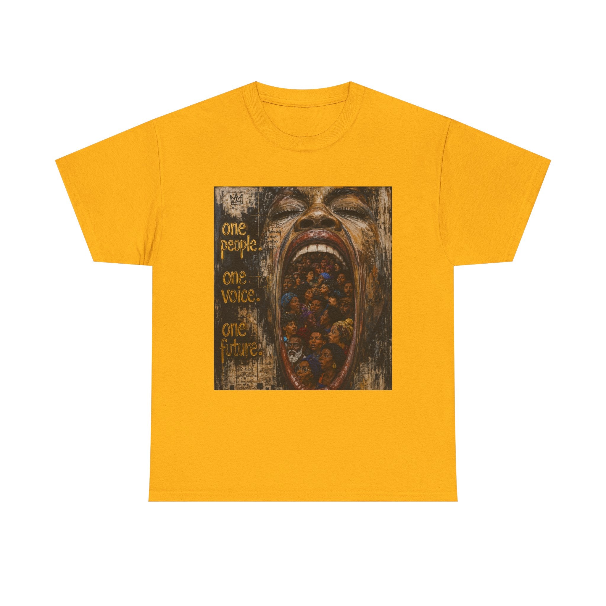 Graphic Tee - 'One People One Voice One Future' Distressed Art T-Shirt