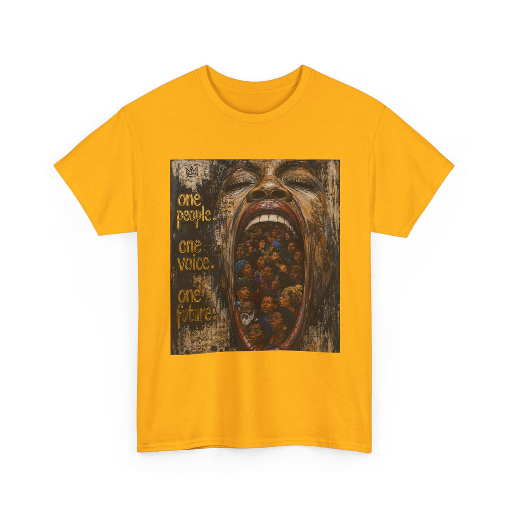 Graphic Tee - 'One People One Voice One Future' Distressed Art T-Shirt