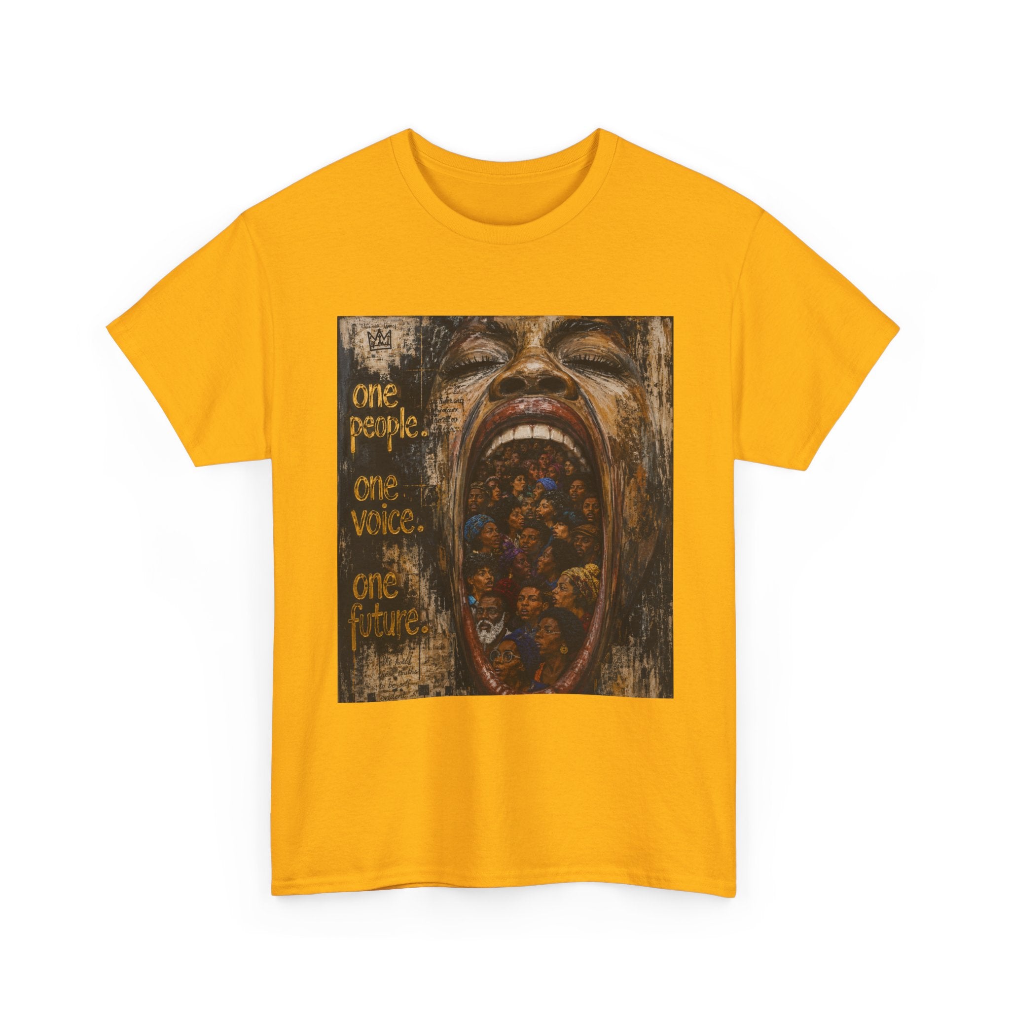 Graphic Tee - 'One People One Voice One Future' Distressed Art T-Shirt