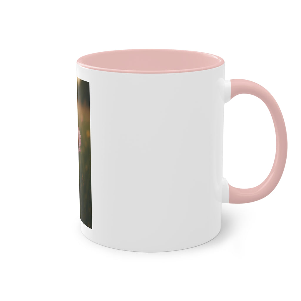 Daisy Field Photo Mug — 11oz Two-Tone Yellow Interior Coffee Cup