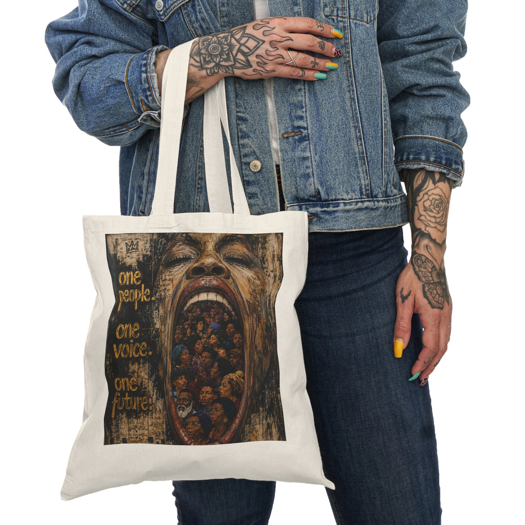 One People One Voice One Future Canvas Tote Bag — Social Justice Illustrated Shopper