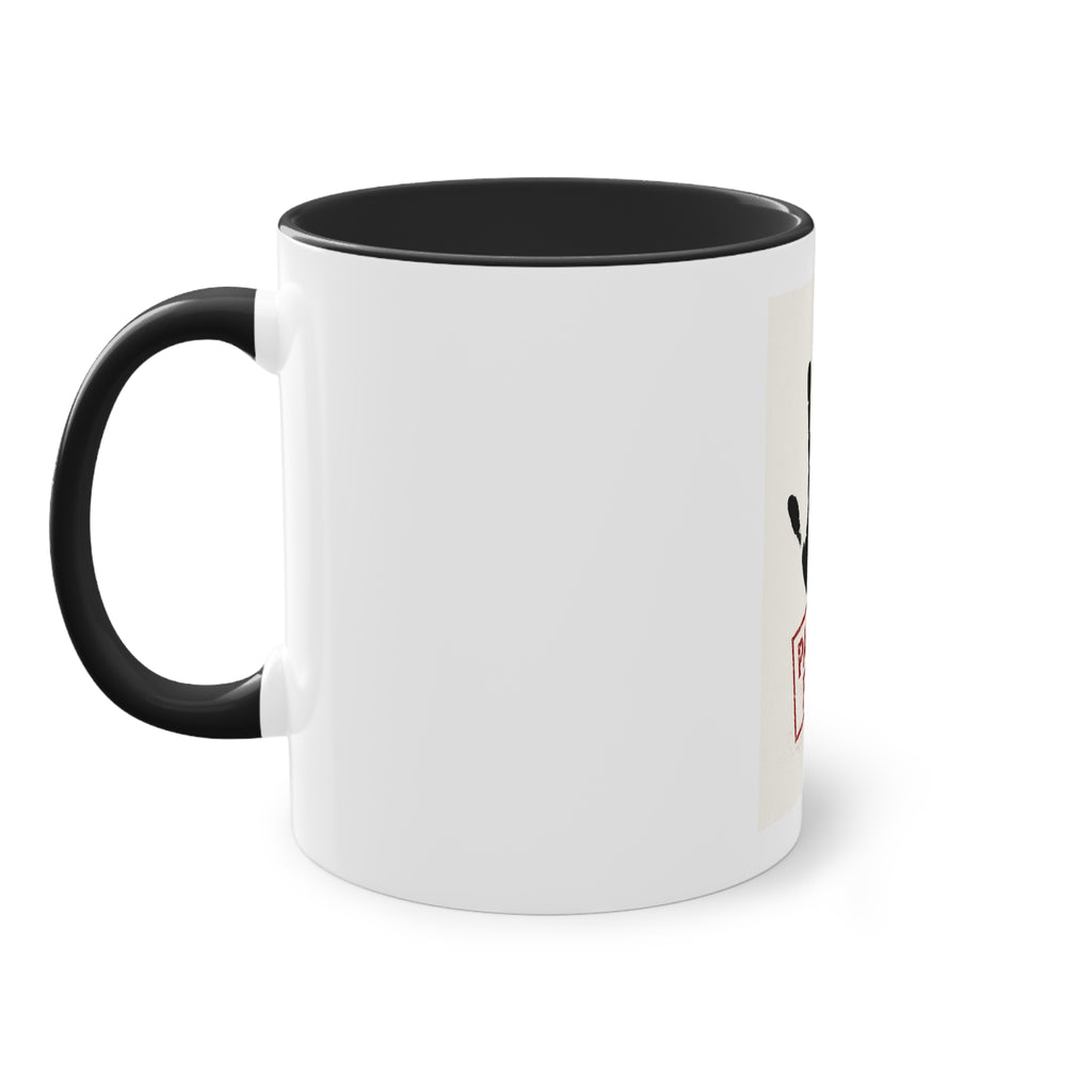 Paid In Full Handprint Coffee Mug — 11oz Two-Tone Red Accent