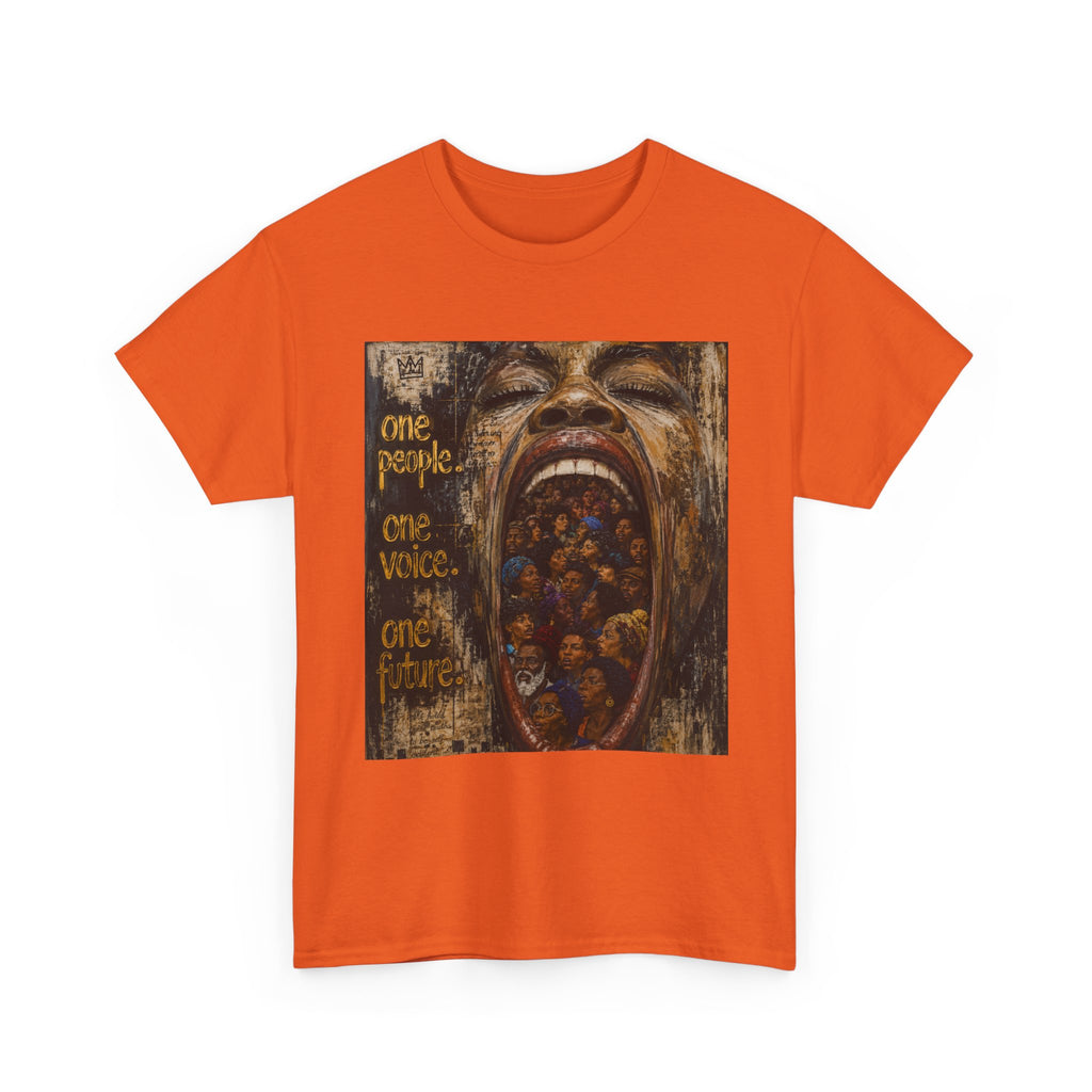 Graphic Tee - 'One People One Voice One Future' Distressed Art T-Shirt
