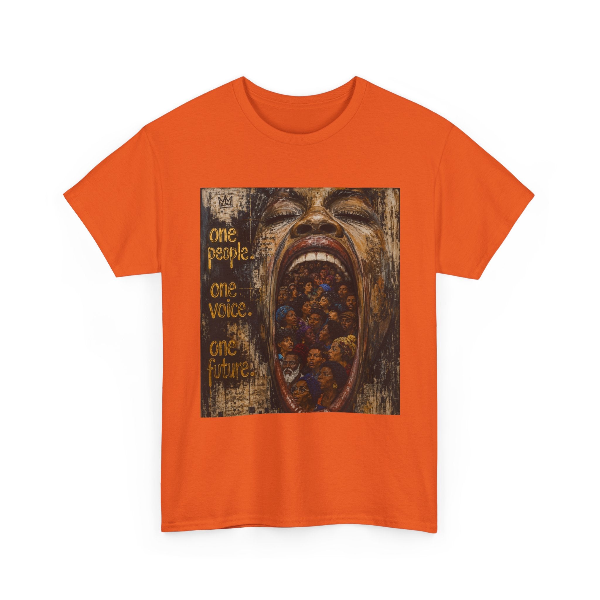 Graphic Tee - 'One People One Voice One Future' Distressed Art T-Shirt