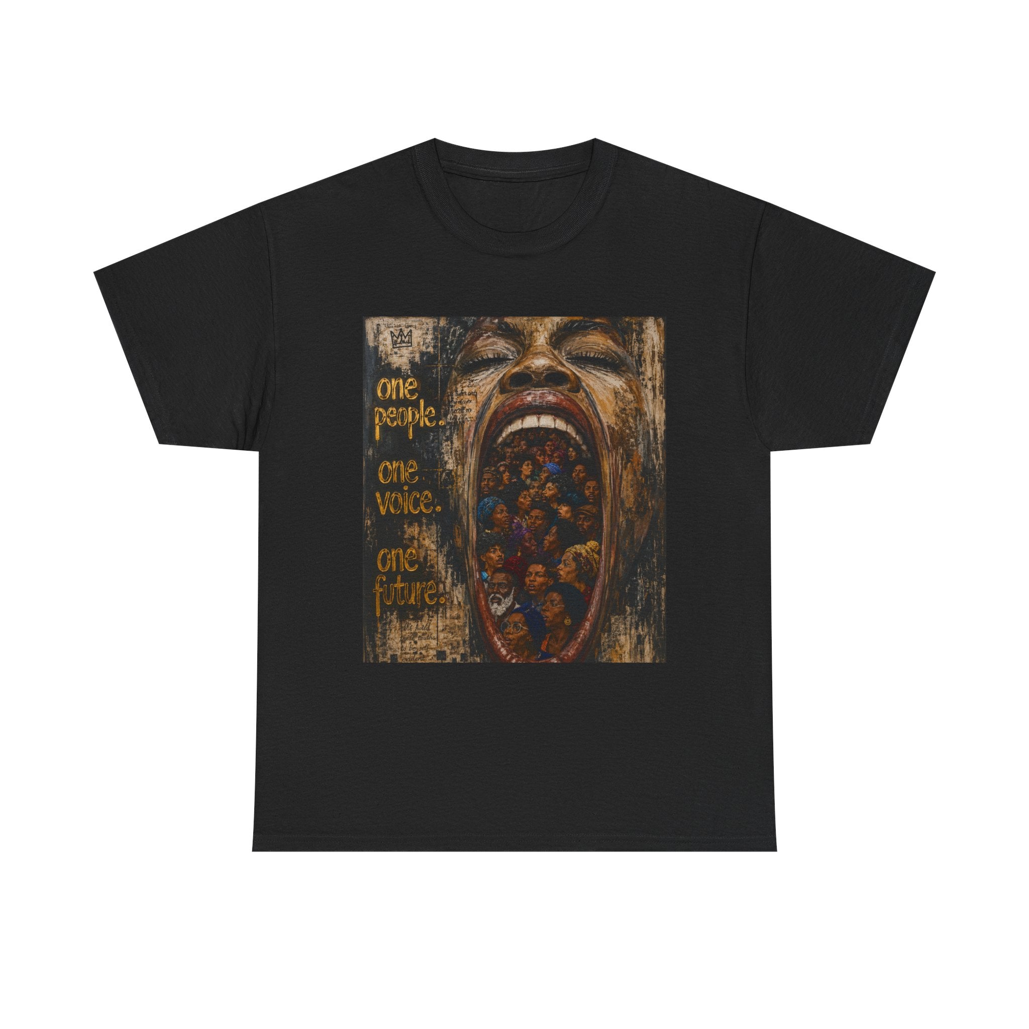 Graphic Tee - 'One People One Voice One Future' Distressed Art T-Shirt