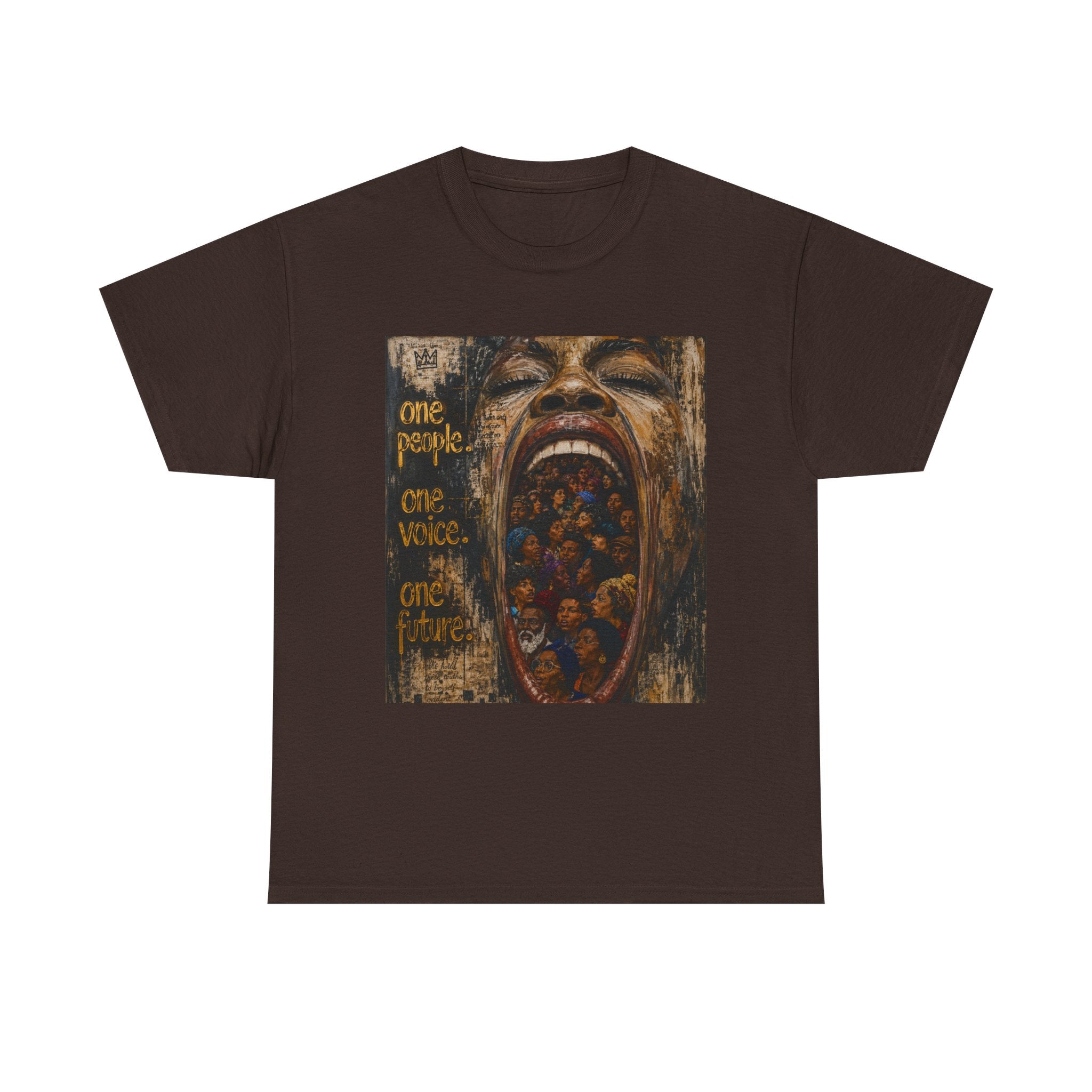 Graphic Tee - 'One People One Voice One Future' Distressed Art T-Shirt