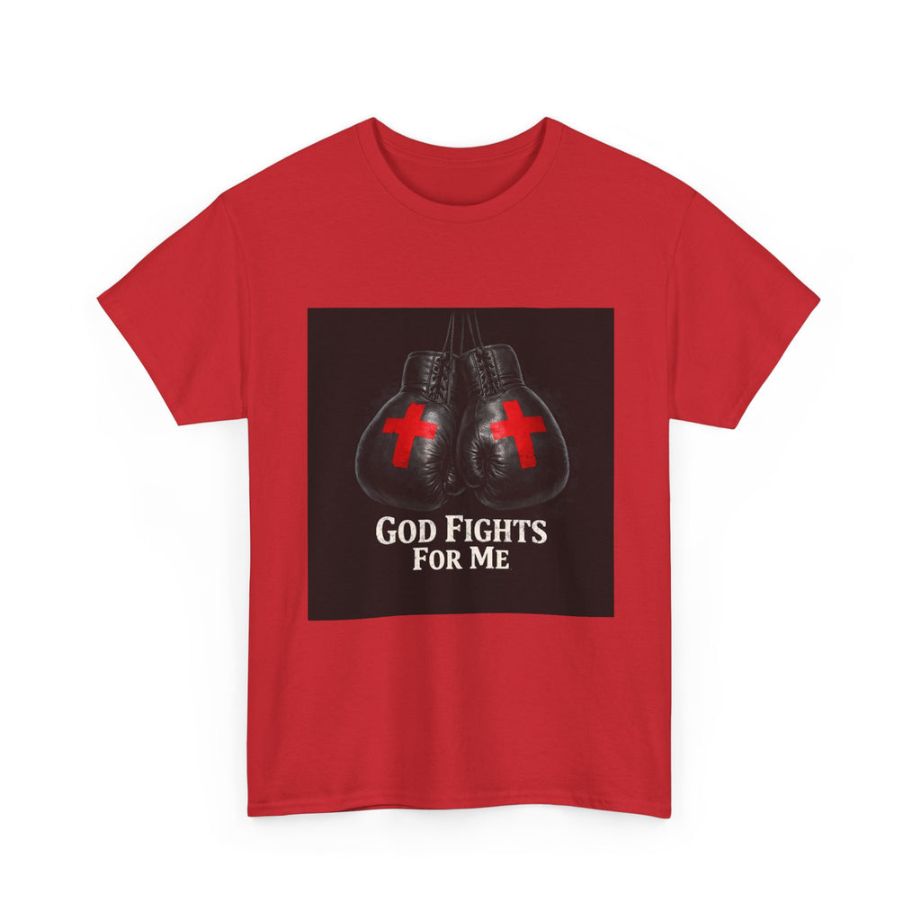 God Fights For Me T‑Shirt — Christian Boxing Gloves Design