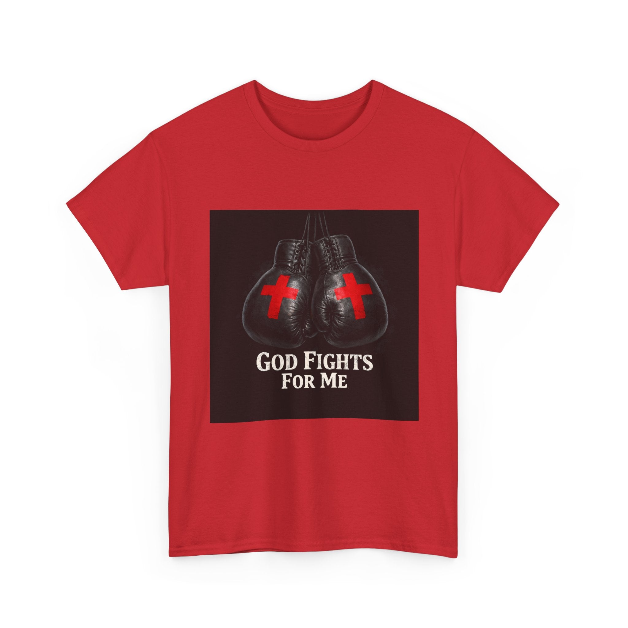 God Fights For Me T‑Shirt — Christian Boxing Gloves Design