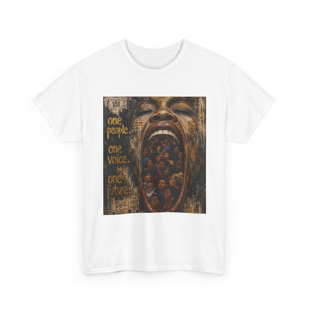 Graphic Tee - 'One People One Voice One Future' Distressed Art T-Shirt