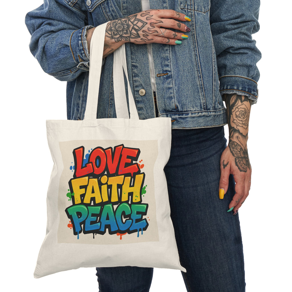 Love Faith Peace Graffiti Tote