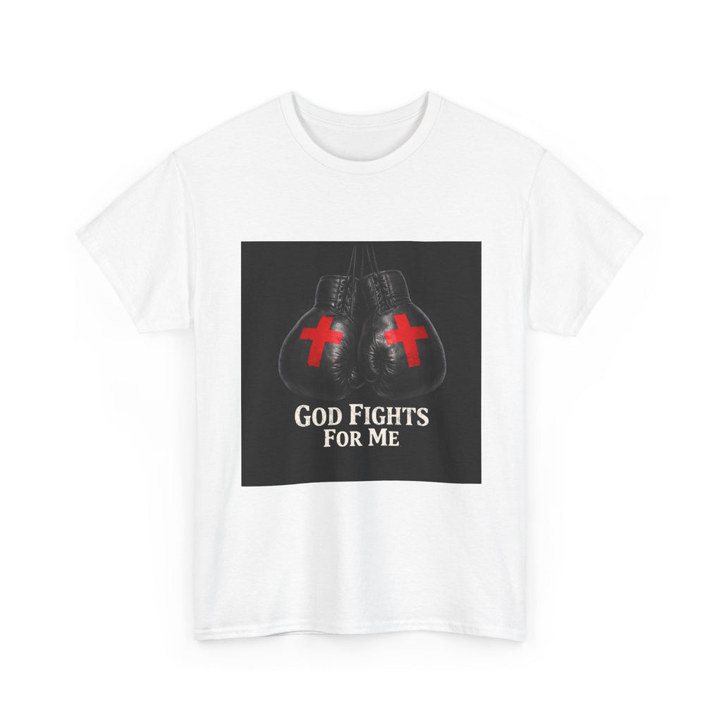 God Fights For Me T‑Shirt — Christian Boxing Gloves Design
