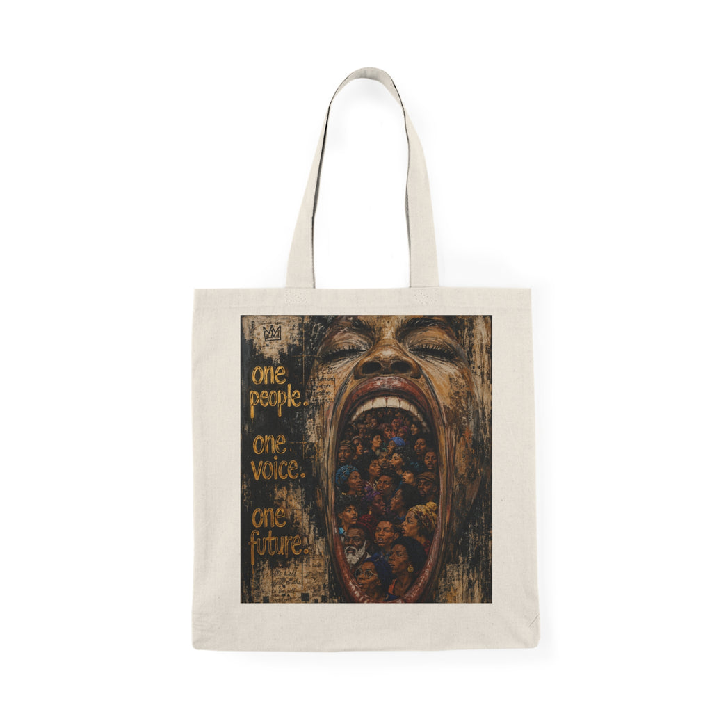One People One Voice One Future Canvas Tote Bag — Social Justice Illustrated Shopper