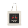 God Fights For Me Tote Bag — Christian Boxing Gloves Canvas Tote