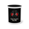 God Fights For Me Boxing Gloves Coffee Mug – Inspirational Christian Mug
